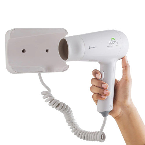 Dolphy Plaza Wall Mount Hot and Cold Hair Dryer 1800W White