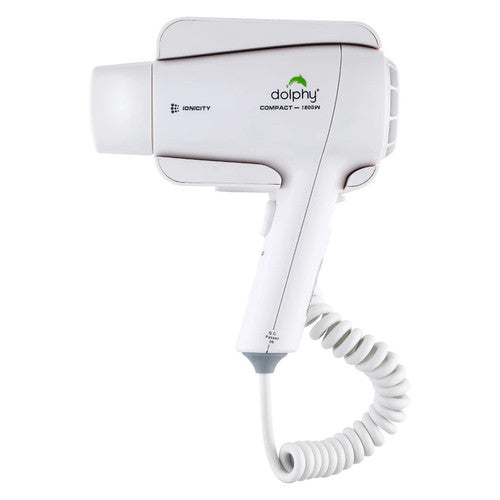 Dolphy Plaza Wall Mount Hot and Cold Hair Dryer 1800W White