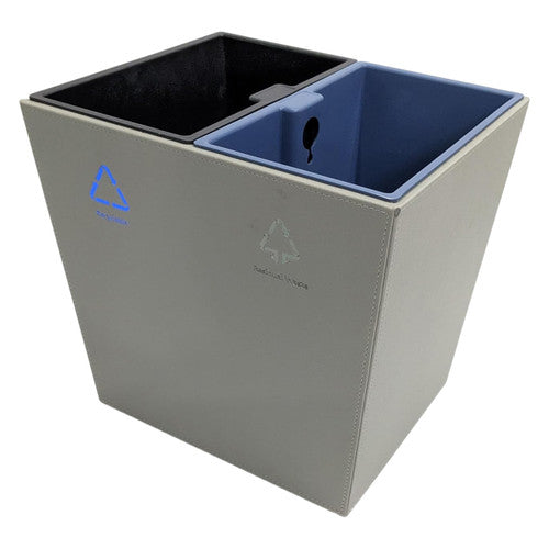 Dolphy Premium Leather and Wood Recycle Bin 14L Grey