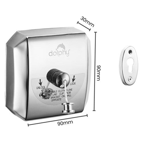 Dolphy Retractable Stainless Steel Clothesline Square Silver