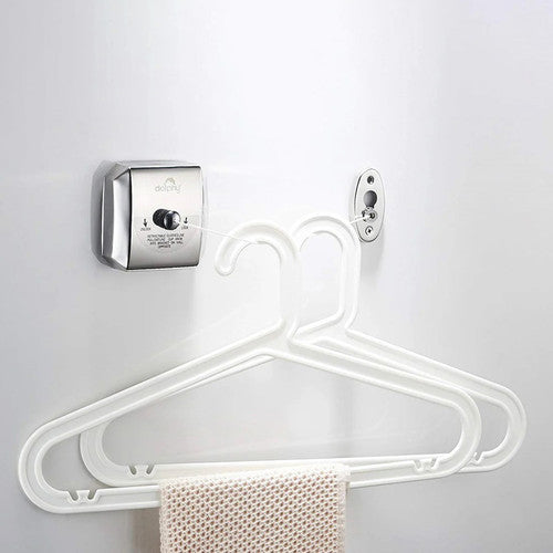 Dolphy Retractable Stainless Steel Clothesline Square Silver
