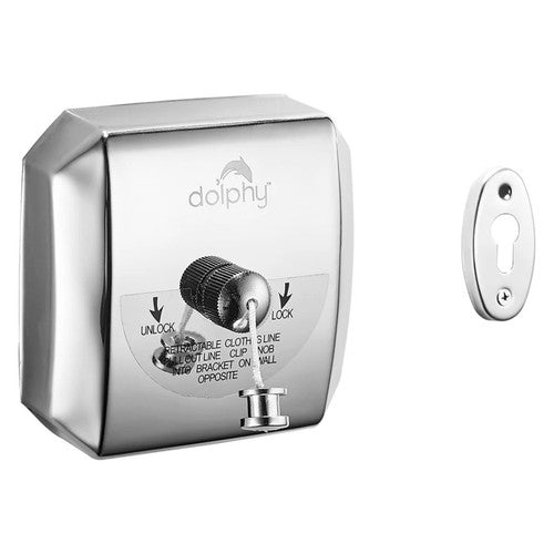 Dolphy Retractable Stainless Steel Clothesline Square Silver