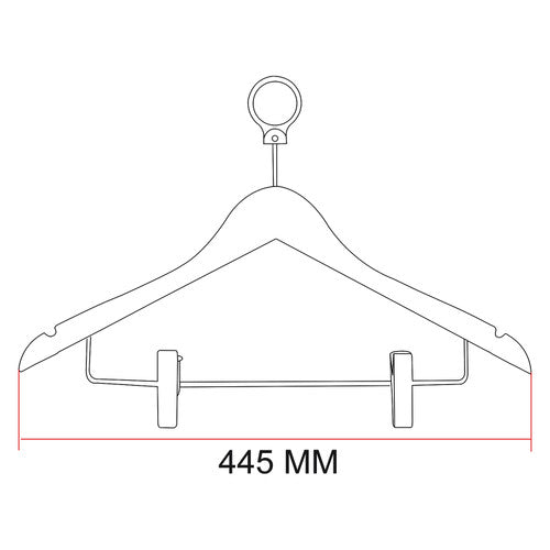 Dolphy Security Wooden Cloth Hanger with Clips Brown Pack of 50