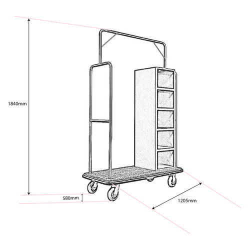 Dolphy Stainless Steel Hotel Laundry Cart and Clothes Delivery Trolley