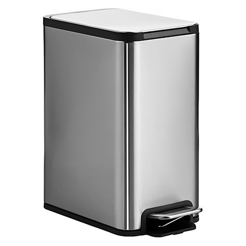 Dolphy Stainless Steel Indoor Trash Can with Foot Pedal 5L Silver