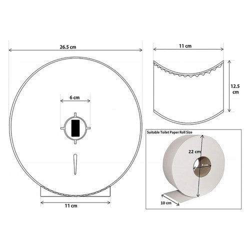 Dolphy Stainless Steel Jumbo Toilet Roll Dispenser Silver