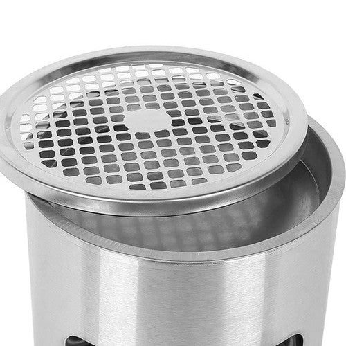 Dolphy Stainless Steel Lobby Bin with Ashtray 10L Silver