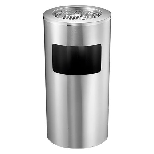 Dolphy Stainless Steel Lobby Bin with Ashtray 10L Silver
