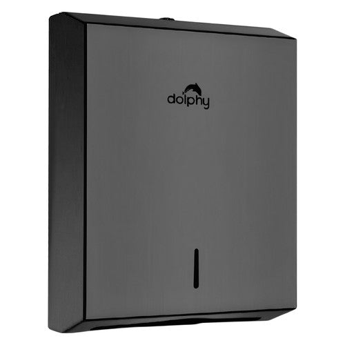 Dolphy Stainless Steel Multifold Slimline Paper Towel Dispenser Black