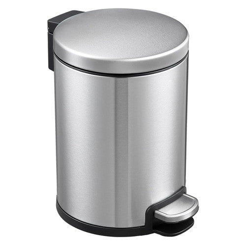 Dolphy Stainless Steel Pedal Bin Round 3L Matte Silver