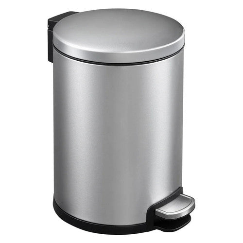 Dolphy Stainless Steel Pedal Bin Round 6L Matte Silver