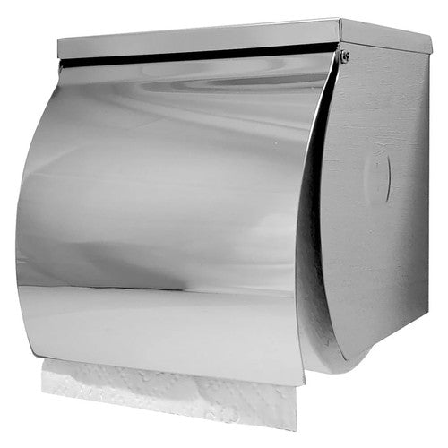 Dolphy Stainless Steel Single Toilet Roll Holder with Shelf Silver