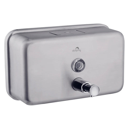 Dolphy Stainless Steel Soap Dispenser 1200ml Silver with Container