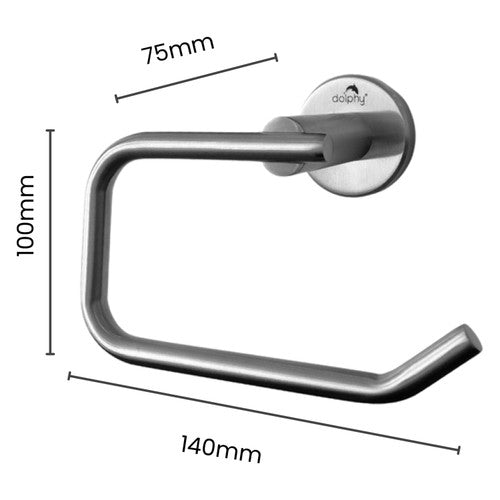 Dolphy Stainless Steel Toilet Roll Holder Brushed Silver