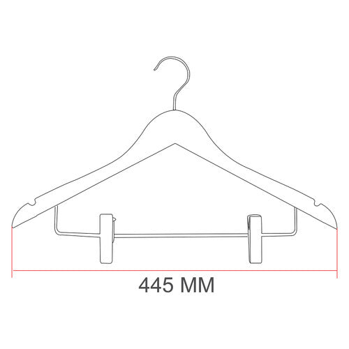 Dolphy Standard Hook Hanger with Clips Natural Pack of 50