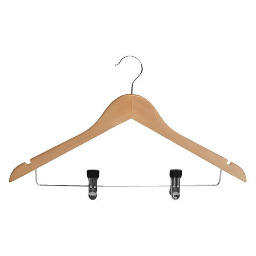 Dolphy Standard Hook Hanger with Clips Natural Pack of 50