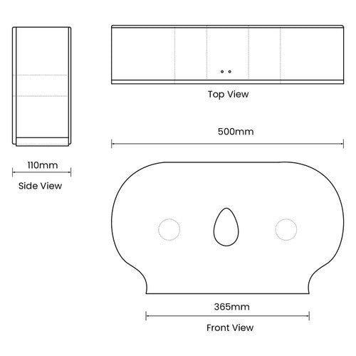 Dolphy Twin Jumbo Toilet Roll Dispenser White