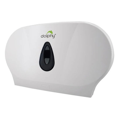 Dolphy Twin Jumbo Toilet Roll Dispenser White