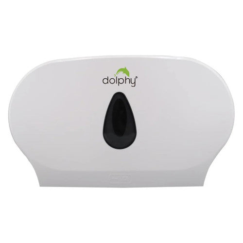 Dolphy Twin Jumbo Toilet Roll Dispenser White