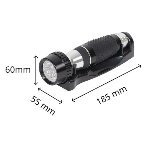 Dolphy Wall Mounted Hotel Emergency Torch Black (3xAA Batteries)