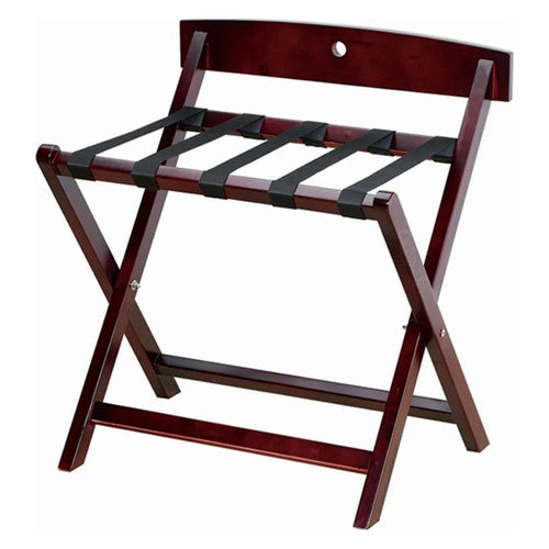 Dolphy Wooden Luggage Rack Brown with Back Support