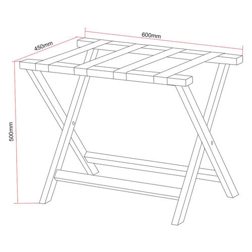 Dolphy Wooden Luggage Rack Cherry Red