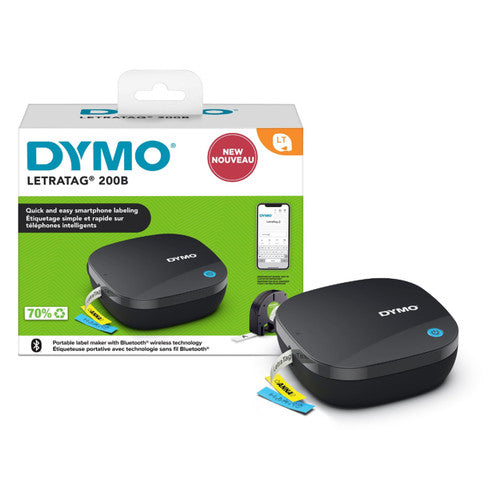Dymo LetraTag 200B Bluetooth label maker for iPhone and Android smartphone app label design and printing