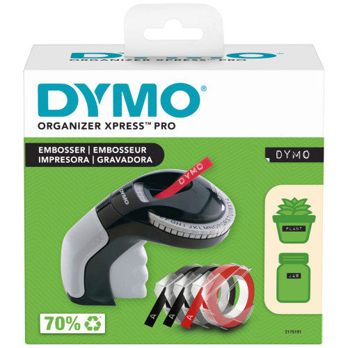 Dymo Embossing Organiser Xpress Pro bundle mechanical label maker with embossing tape no batteries needed