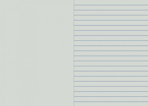 Sheet of lined paper with blue lines on a gray background
