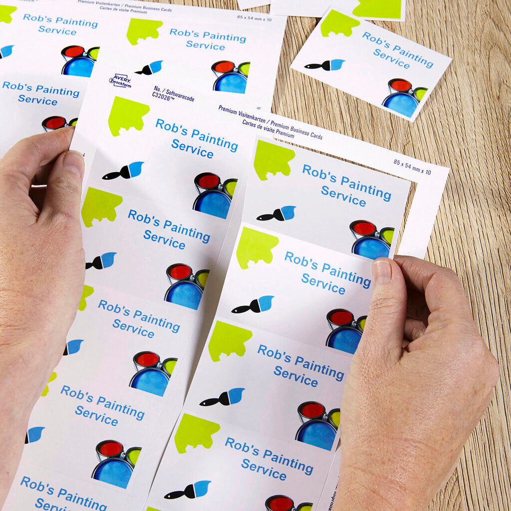 Avery White Quick and Clean Double Sided Colour Laser Business Card Satin 270gsm 10UP – view 4