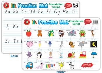 Foundation Script Practise Mat 44.5 x 28.5cm Wipe Clean Ages 3 Plus-3