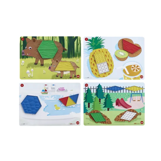 Sensory Pattern Blocks Set of 40 with Activity Cards-2