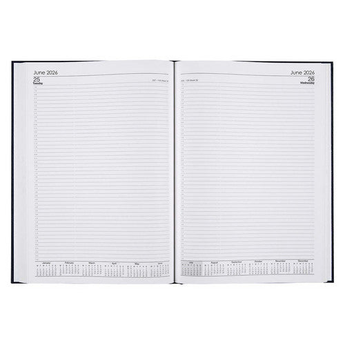 Elegant 2026 PVC Diary A4 Day To A Page Black