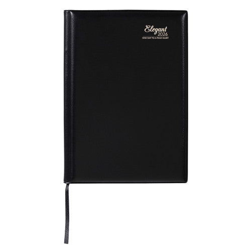 Elegant 2026 PVC Diary A4 Day To A Page Black