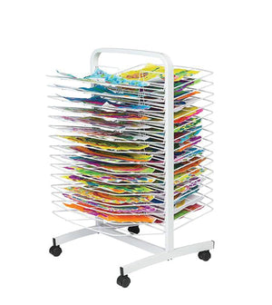 Art Drying Rack Steel 30 Shelves 54 x 35cm A3 Two Sided Lockable Castors