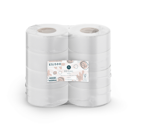 Regal Eco Recycled 1 Ply Jumbo Roll 500m Pack of 8