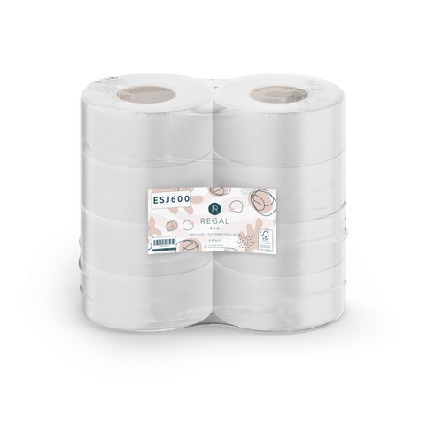 Regal Eco Recycled 1 Ply Jumbo Roll 600m Pack of 8
