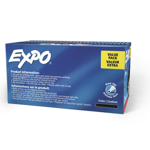 Expo Low Odour Dry Erase Whiteboard Markers Fine Tip Black Box 36