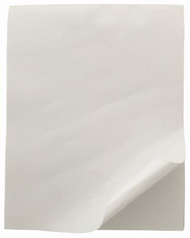 White paper sheet on a white background