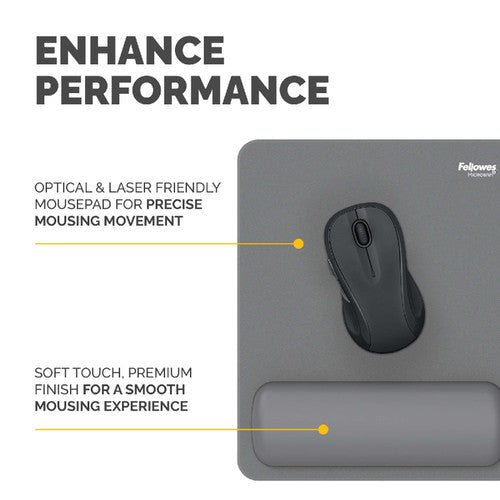 Fellowes Breyta Mousepad Wrist Rest Grey