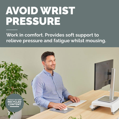 Fellowes Breyta Mousepad Wrist Rest Grey