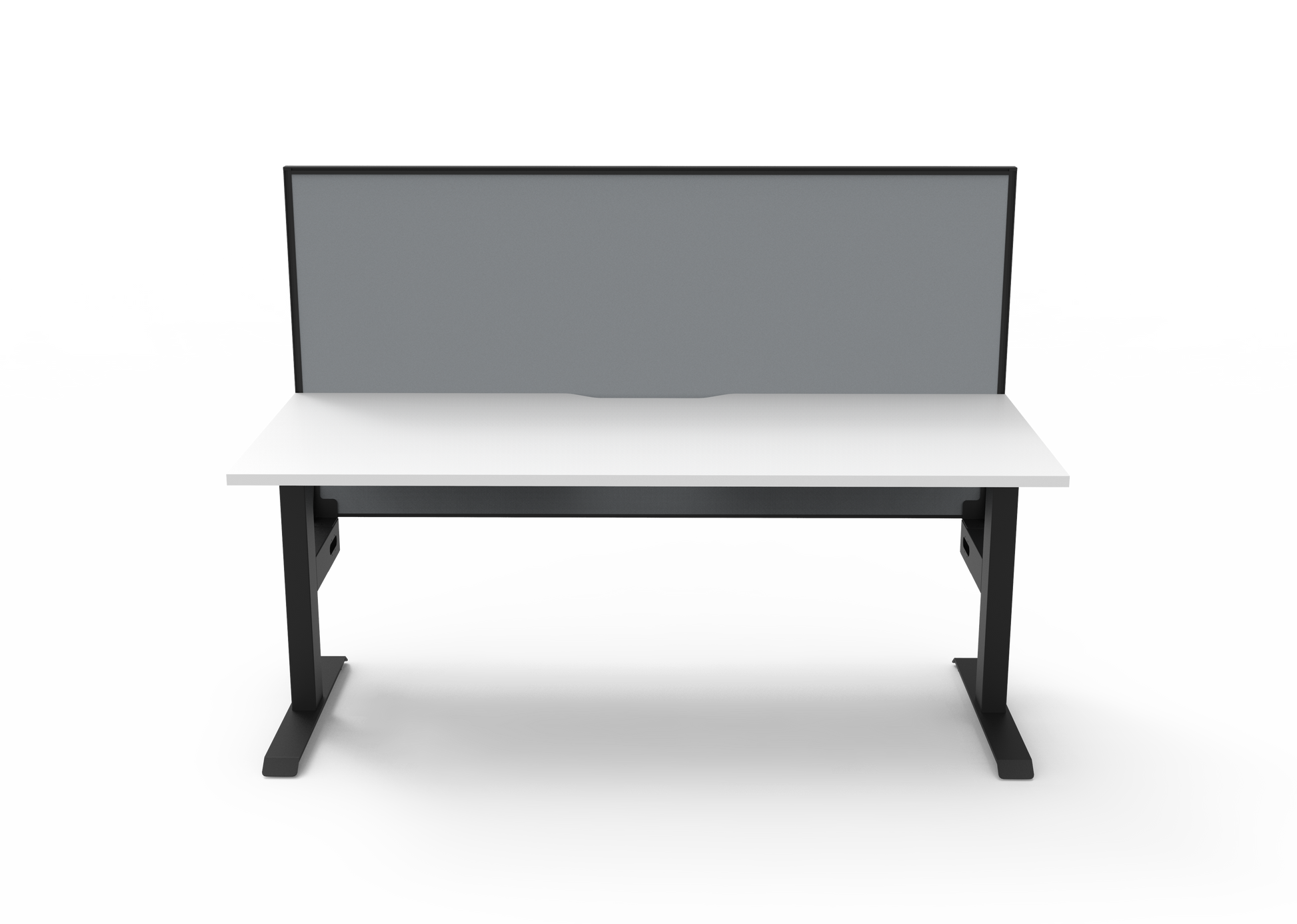 Rapidline Boost Static fixed height single sided workstation, E0 rated Natural White top on a black satin powdercoated frame. Supplied product image for model SB1PWS1275 NW/BL. View 2.