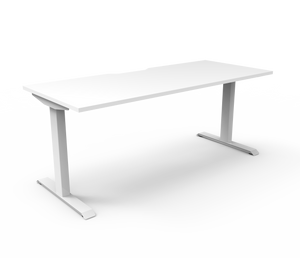 Rapidline Boost Static fixed height single sided workstation, E0 rated Natural White top on a white satin powdercoated frame. Supplied product image for model SB1P1575 NW/WS. View 1.