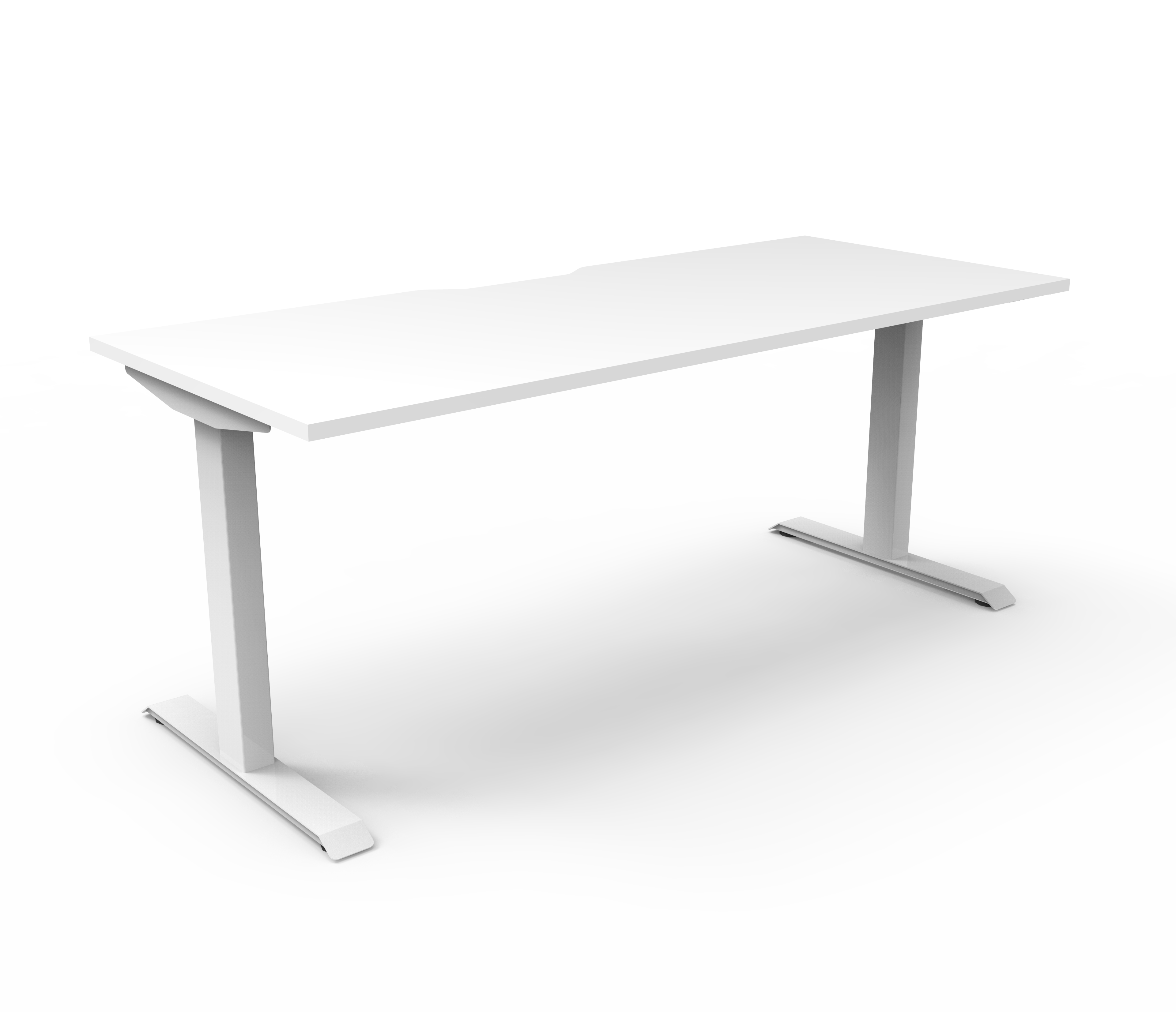 Rapidline Boost Static fixed height single sided workstation, E0 rated Natural White top on a white satin powdercoated frame. Supplied product image for model SB1P1575 NW/WS. View 1.