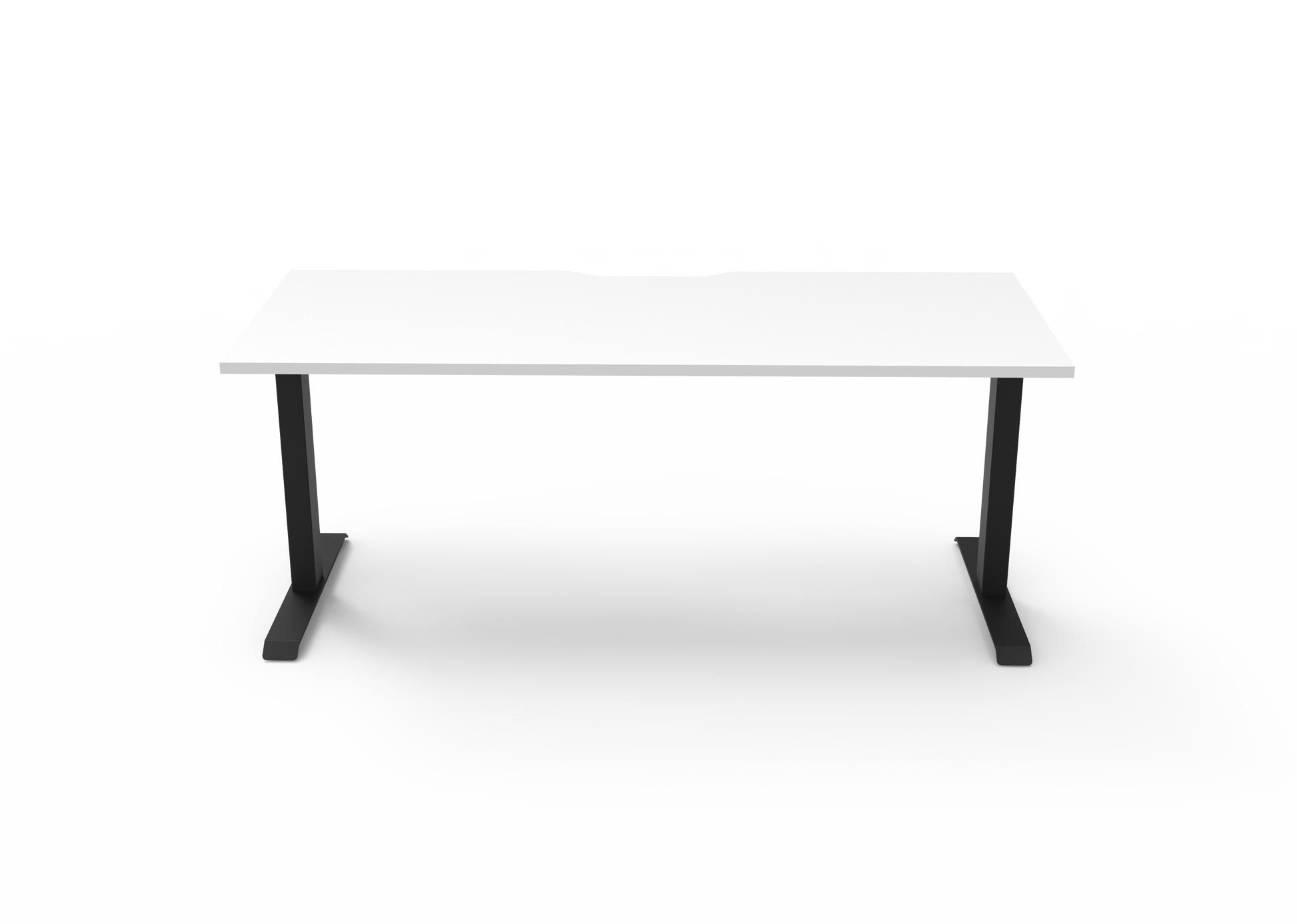 Rapidline Boost Static fixed height single sided workstation, E0 rated Natural White top on a black satin powdercoated frame. Supplied product image for model SB1P1875 NW/BL. View 2.