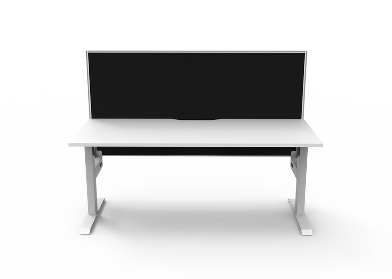 Rapidline Boost Static fixed height single sided workstation, E0 rated Natural White top on a white satin powdercoated frame. Supplied product image for model SB1PWS1575 NW/WS. View 2.