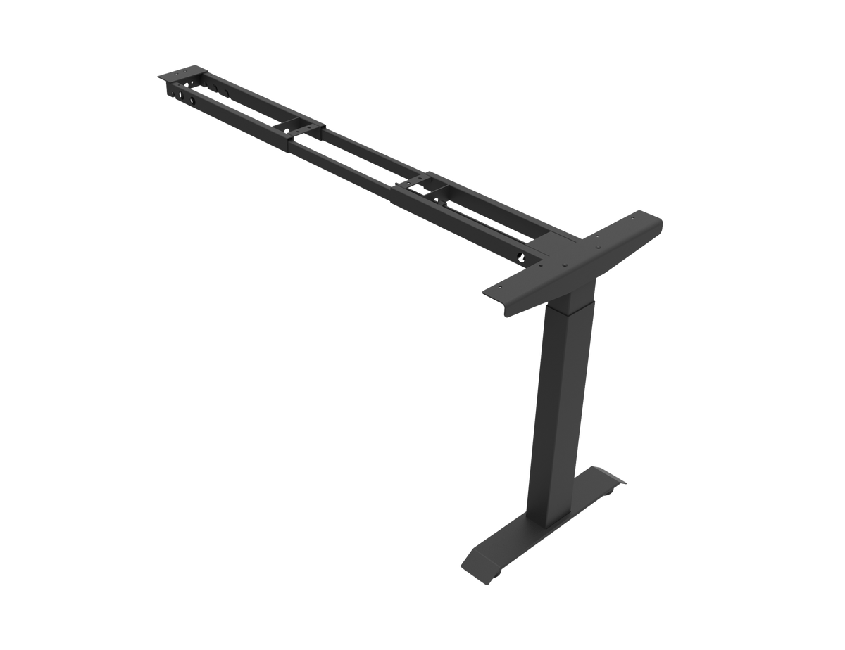 Rapidline Boost Crank manual height adjustable workstation frame finished in black satin powdercoat. Supplied product image for model BCF-RF BL. View 4.