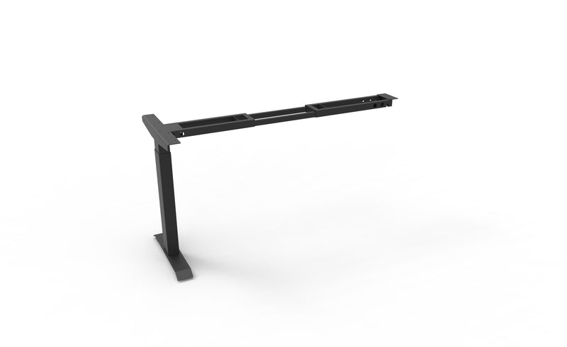 Rapidline Boost Crank manual height adjustable workstation frame finished in black satin powdercoat. Supplied product image for model BCF-RF BL. View 1.