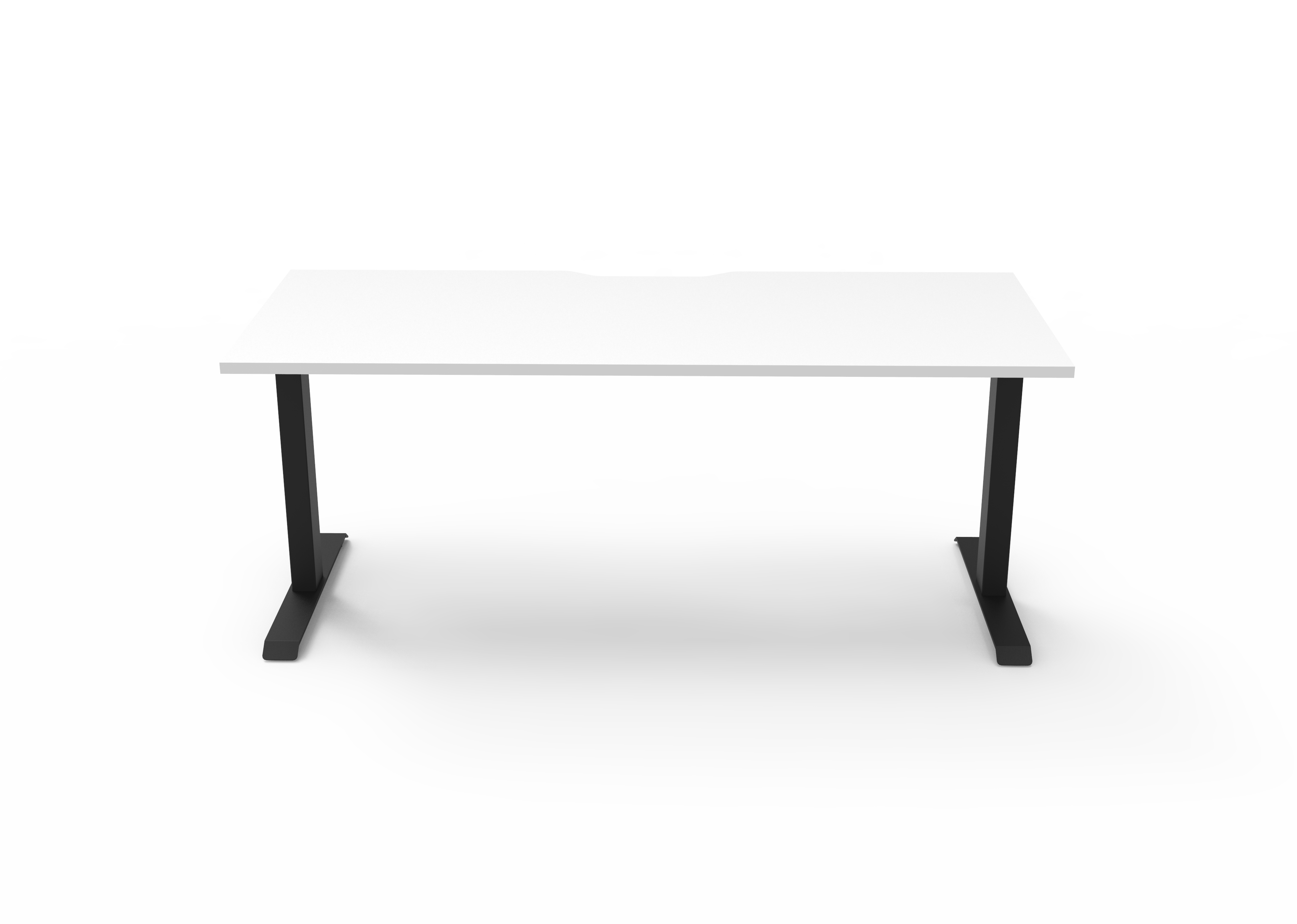 Rapidline Boost Static fixed height single sided workstation, E0 rated Natural White top on a black satin powdercoated frame. Supplied product image for model SB1P1575 NW/BL. View 2.