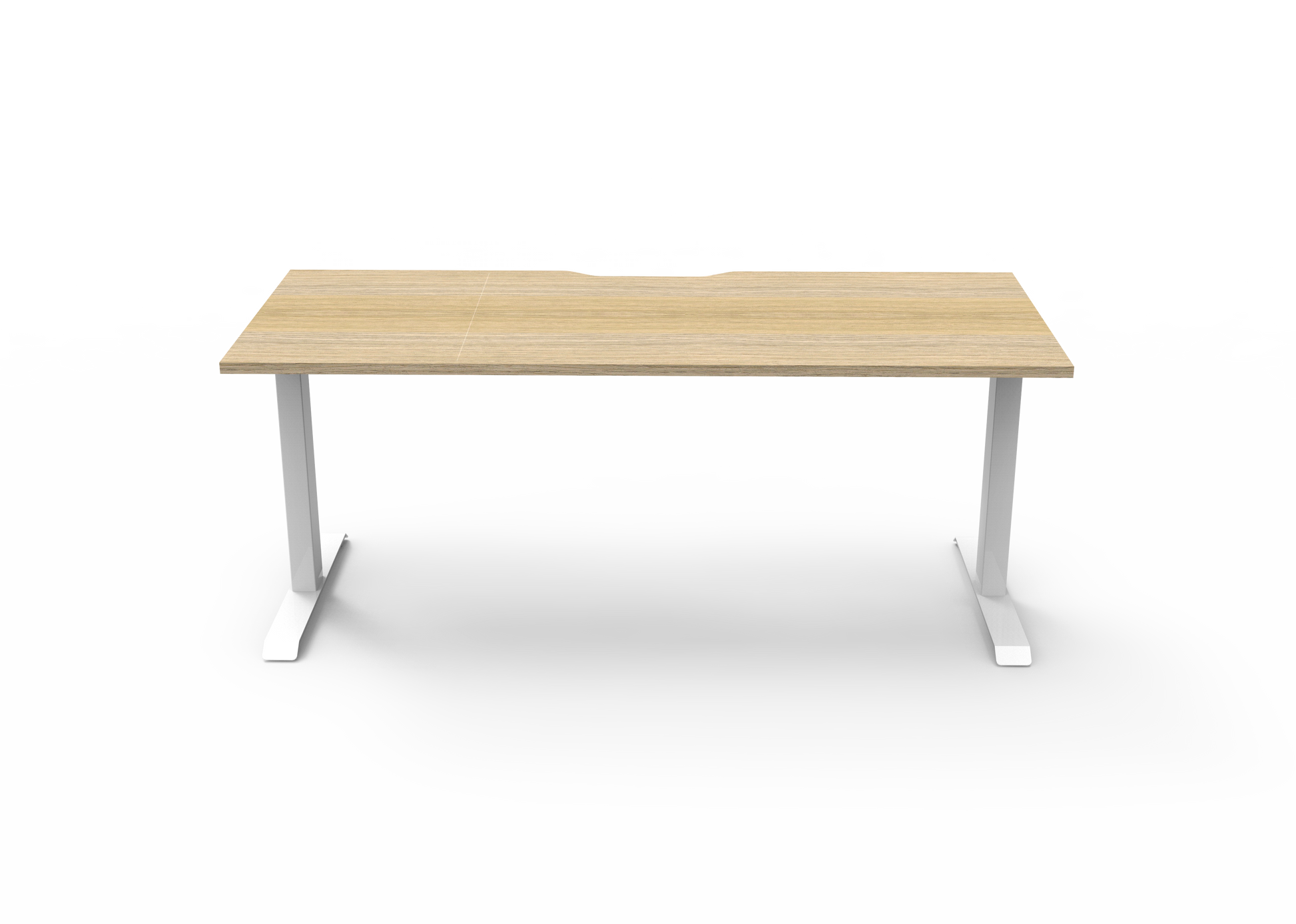 Rapidline Boost Static fixed height single sided workstation, E0 rated Natural Oak top on a white satin powdercoated frame. Supplied product image for model SB1P1575 NO/WS. View 2.